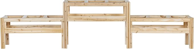 Greenes Fence Two-Tiers Nine Bucket Elevated Cedar Wood Garden Frame, 125 in. x 16 in. x 30 in. - Made in USA with North American Cedar