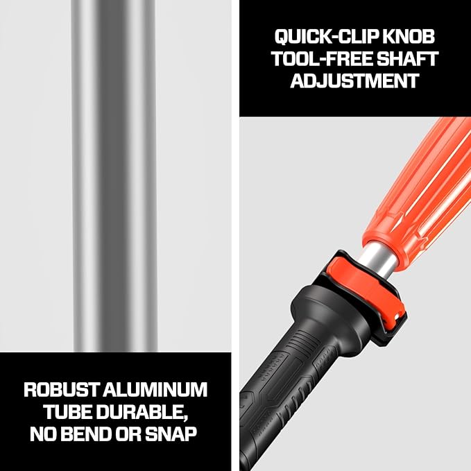 SENIX 20V Cordless Pole Saw, 8 Inch Telescopic Electric Pole ChainSaw with Articulating Head, 2.5Ah Battery & Charger Included for Tree Trimming, Pruning, and Cutting