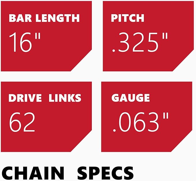 KAKEI Stihl Chainsaw Chain 16 Inch .325" Pitch .063" Gauge 62 Drive Links- 26RM3 62 Fits STIHL 025, MS250, MS251 and More- 36890050062, L62 (3 Chains) - Micro Chisel