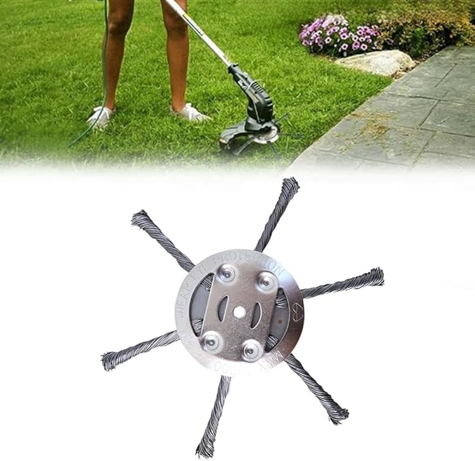 Steel Wire Grass Trimmer Head, 2025 Upgraded String Trimmer Replacement Head, 6 Inch Steel Wire Wheel Grass Trimmer Blade Remover Tool for Lawn Mower Tray (1, 6 Blade)
