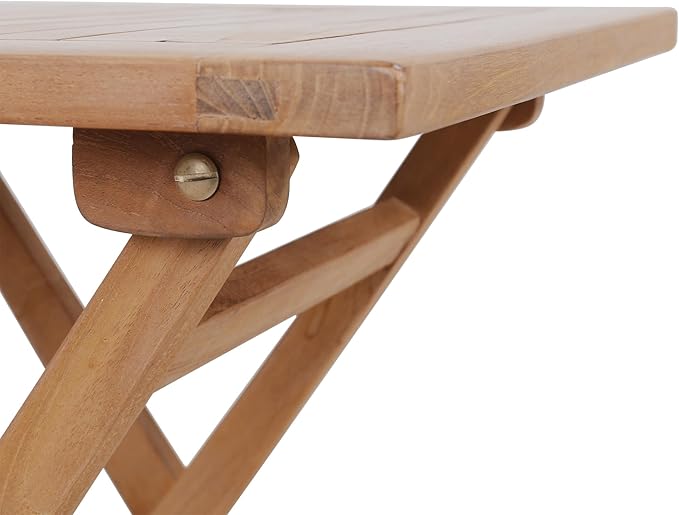 OTSUN Wooden Side Table, Teak Wood Small Table for Indoor & Outdoor Use, Compact Patio Side Tables or Outdoor End Tables for Garden, Deck, or Balcony