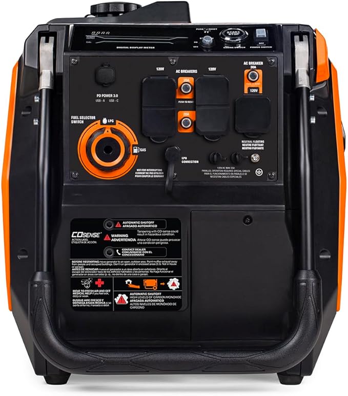 Generac 5,200-Watt Dual-Fuel Portable Inverter Generator - Gas and Propane Compatible - Quiet Operation - Produces Clean, Stable Power - Great for Home Backup, Camping, and RV Use