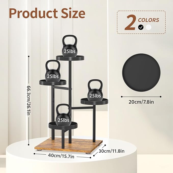 LASZOLA Black 4 Tier Plant Stand Indoor Heavy Duty Rack for Modern House Planter, Metal and Wooden Vertical Organizer Decor Narrow Bathroom Floor, Sturdy Multi Level Flower Holder Raised, Cat Proof
