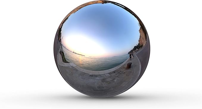 Lulu Decor, Size 14 Silver Stainless Steel Gazing Mirror Ball, Smooth Reflective Shiny Garden Decoration Globe