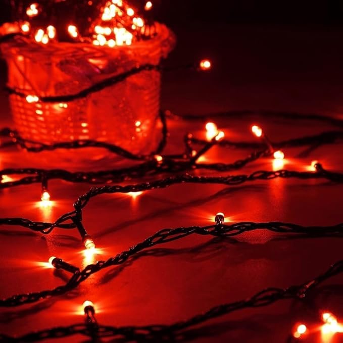 Connectable 240LED 95Ft 13Modes String Lights Indoor Outdoor | Extendable Green Wire Red Christmas Tree Lights with Timer | Twinkle Fairy Light Plug in for Xmas Tree Garden Decor(Red)