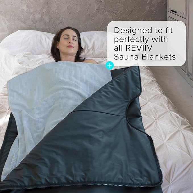 Sauna Blanket Towel Insert - 2 Pack Light Grey 100% Cotton Waffle - Home Infared Sauna Sessions Without The Cleanup - Absorbent and Quick-Drying Sauna Towels