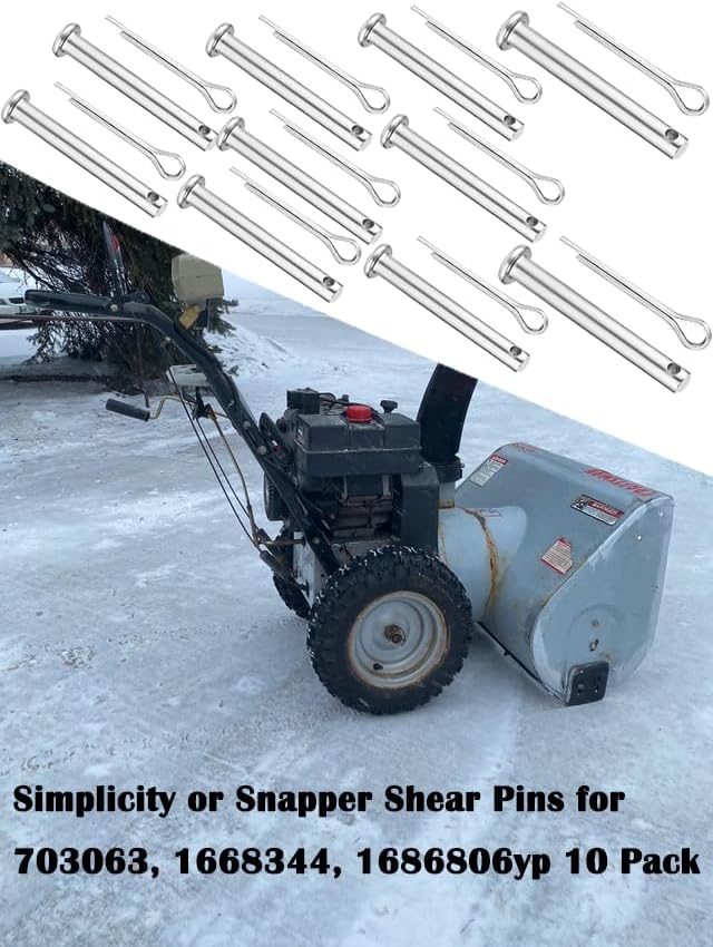 Fits Simplicity or Snapper Shear Pins for 703063, 1668344, 1686806yp 10 Pack