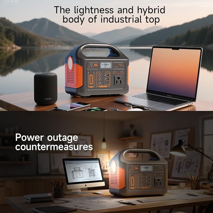 Portable Power Station 256Wh LiFePO4 Battery, 300W (Peak 600W) Backup Lithium Battery, Solar Generator for Outdoors Camping Travel Hunting Blackout