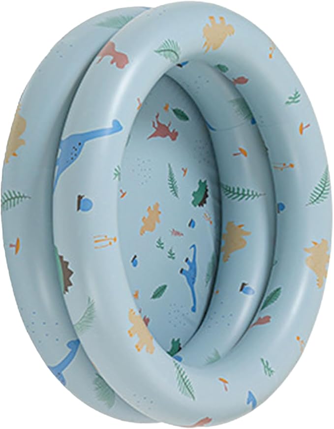 Inflatable Baby Retro Swimming Pool Family Cute Style Thickened Water Pool for Kids Indoor Outdoor Play (Blue)