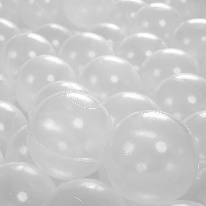 PlayMaty Clear Ball Pool Pit Balls - 100pcs Phthalate Free BPA Free Plastic Ocean Balls for Kids Fun Toys for Playhouse Play Tent Playpen Pool (Φ2.16)