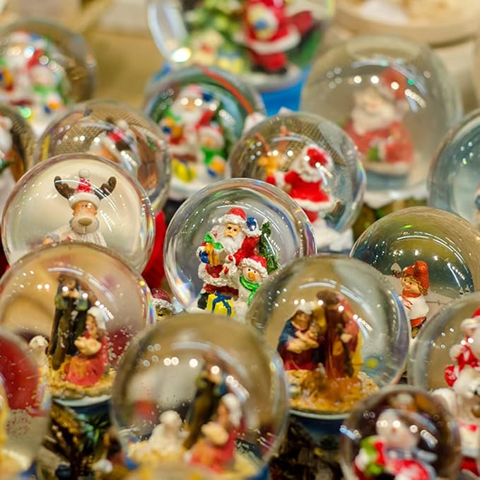 22 Pieces 3.6 Inch/91mm Plastic Snow Globe Clear Water Globe Fillable Snow Globe Ornaments with Screw Off Cap and Inner Plug for DIY Crafts Christmas Home Decoration