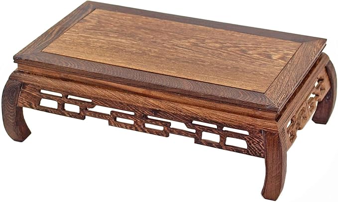 GOLDY&WENDY Oriental Furniture Rosewood Rosewood Pedestal Stand Rectangular Carved Wooden Base Art Antique Furniture Decoration