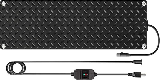 Heated Snow Melting Mats for walkways Stairs- Outdoor Heated Mats- Non-Slip Electric Heated Foot Mats for Winter Snow Removal- Heated Snow Melting Mat for Stairs garages Driveway (10in x 48in)