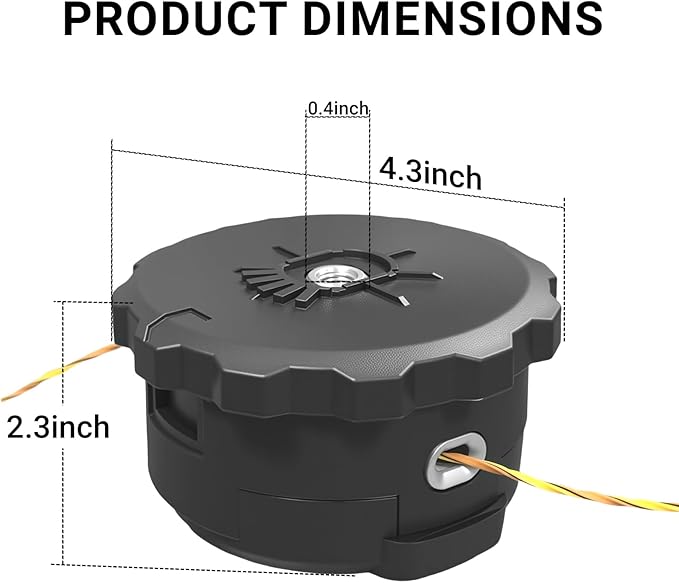 N737410 Quick Feed String Trimmer Head, String Trimmer Head for Dewalt Models DCST922B, DCST922P1, DCST972X1 String Trimmer, Weed Eater Head Replacement, Pre-Wound Dual 0.080" Line for Trimming