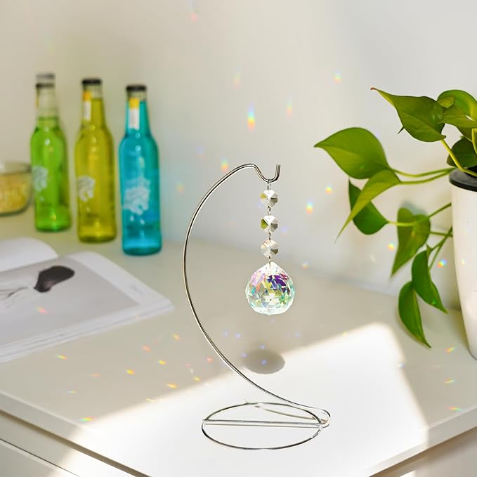 Sympathy Gifts for Loss of Loved One,Memorial Gifts for Loss of Mom Dad,40mm Crystal Suncatcher Idea is Suitable for Bereavement, In Memory, Condolences,Remembrance,with 9 Inch Silver Stand