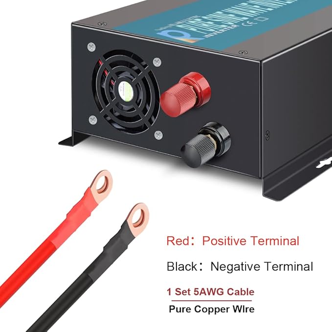 WZRELB Full Power Pure Sine Wave 12V to 120V Dc to AC Power Inverter (RBP500S)