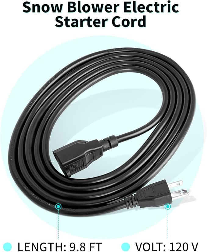 Snow Blower Electric Starter Cord 02483100 - Compatible with A riens Snowblower SS322 SS522 SS522C, MTD 629-0071 929-0071 929-0071B 6219MA, Te cumseh 32450B, Replace A riens Electric Start Cord Part