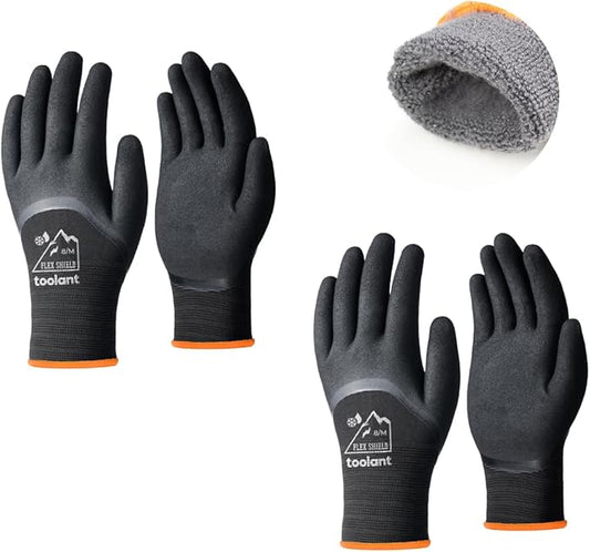 toolant Winter Work Gloves for Men & Women, 3/4 Waterproof Freezer Gloves with Thermal Insulated, Durable, Strong Grip