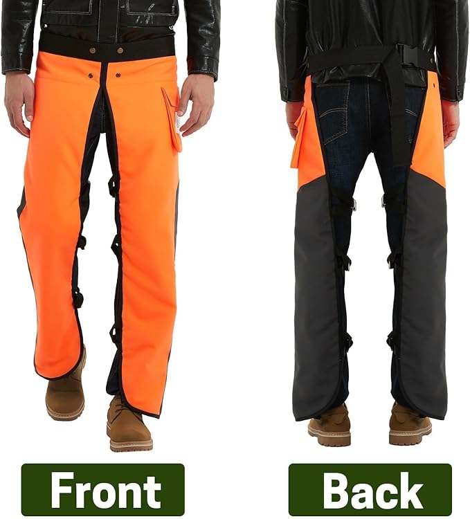 Chainsaw Chaps Apron Wrap 8-layer for Men/Women Loggers Forest Workers Protective Chain Saw Pants Adjustable
