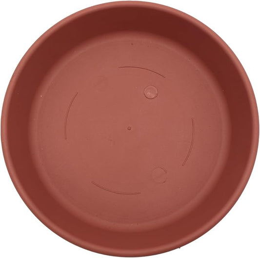 The HC Companies 21 Inch Round Plastic Classic Plant Saucer - Indoor Outdoor Plant Trays for Pots - 21"x21"x3.63" Clay