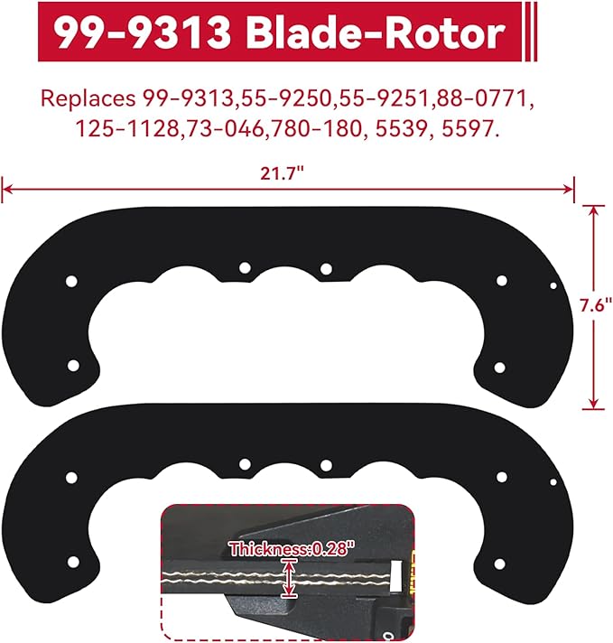 GELASKA 99-9313 Snow Blower Paddles Replaces Toro 99-9313 Kit, 125-1128, 55-9250, 55-9251, 88-0771 for Toro Power Clear 210, 621R, 721E, 721R, CCR2000, CCR2400, CCR2450, CCR3000, CCR3650 Snowthrowers