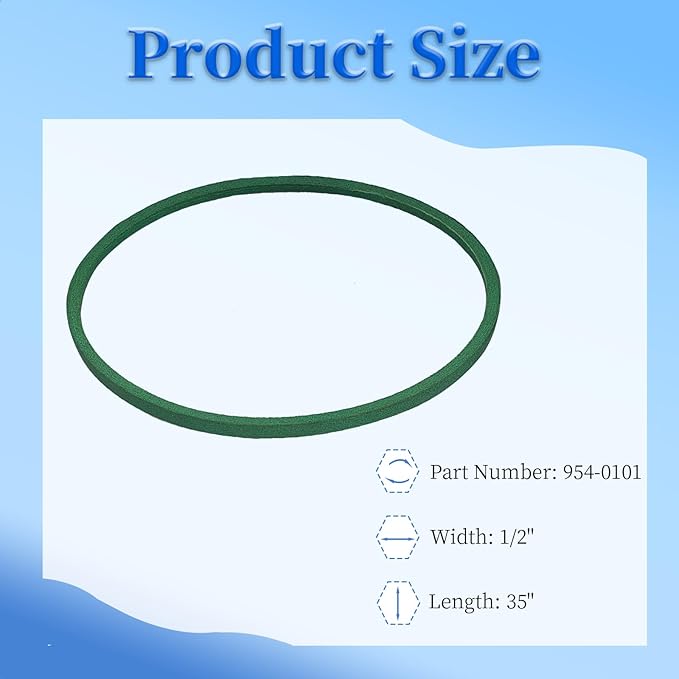 2 Pack 954-0101A Snow Thrower Auger Belt for MTD Craftsman 754-0101A 754-0193 5068 265-433 Single-Stage Snow Blowe (1/2" x 35")