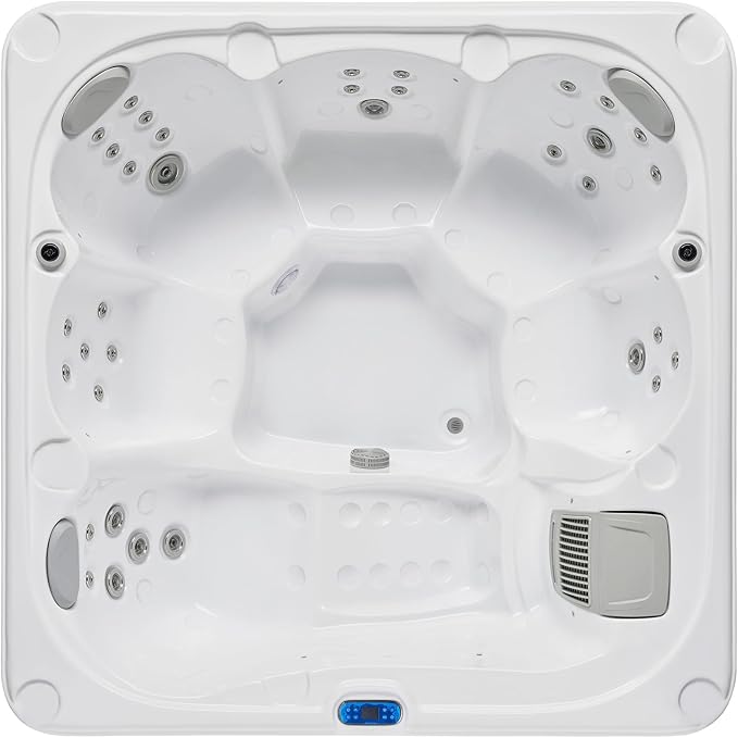 OCEAN FUTURE Hot Tub, 6 Person Indoor Outdoor Hot Tub Spa, Outdoor Spa 240V, Massage Tub with 35 Jets, LED Lighting, Headrests, Outdoor Spa 85" x 85"