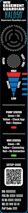 WAYNE - 1/2 HP Basement Guardian HALO50 - Up to 5,100 Gallons Per Hour - Digitally Connected Sump Pump