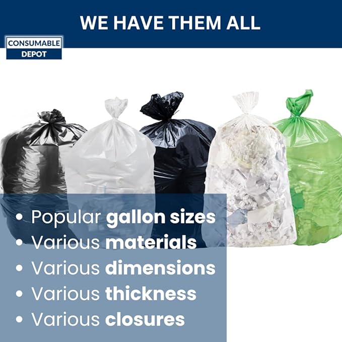 55 Gal Trash Bags | 150 Count | 36" X 60" Black Extra-Large Garbage Bags for Big Jobs