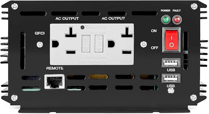 2000 Watt Pure Sine Wave Power Inverter by Spartan Power SP-PS2000 12V to 120V AC