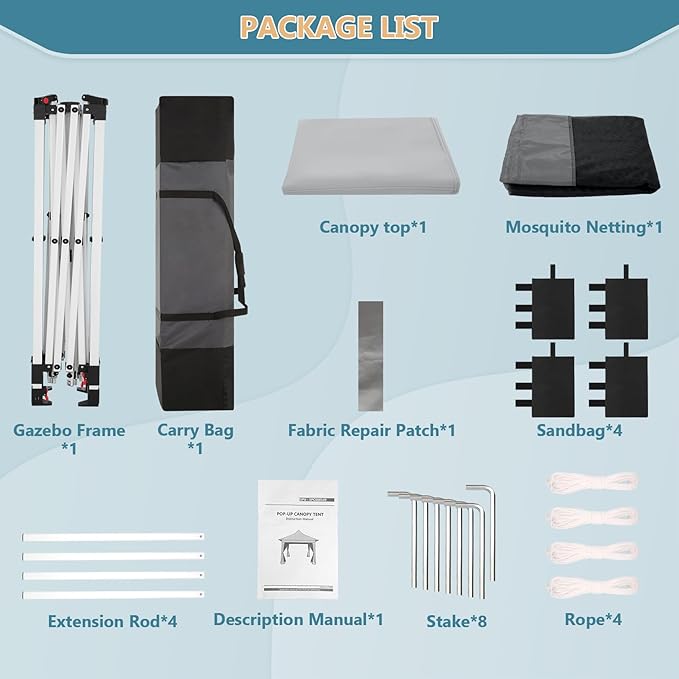 COBIZI 12x12 Pop Up Gazebo On Clearance Canopy Tent Easy Up Outdoor Gazebo Waterproof Upgrade with Mosquito Nettings and Carry Bag for Patio Garden Lawn