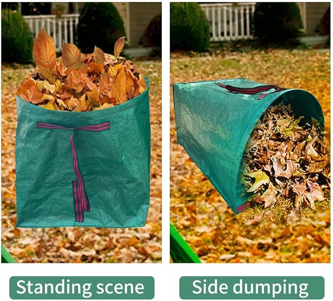 Reusable Lawn & Garden Bags, 3-Pack, Yard Leaf Waste Bags,Large Yard Dustpan-Type Garden Bag for Collecting Leaves,Collapsible Trash Can for Parties, Laundry,Yard Waste, or Camping Accessories