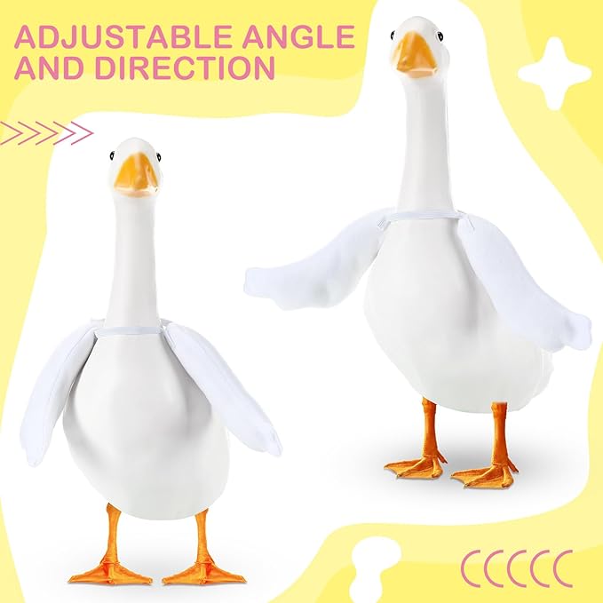 1 Pcs Poseable Goose Wings for 15”- 20" Porch Lawn Goose Outfit Accessories Poseable White Wings for Outdoor Patio Yard Lawn Art Decoration (Rippled Edge)