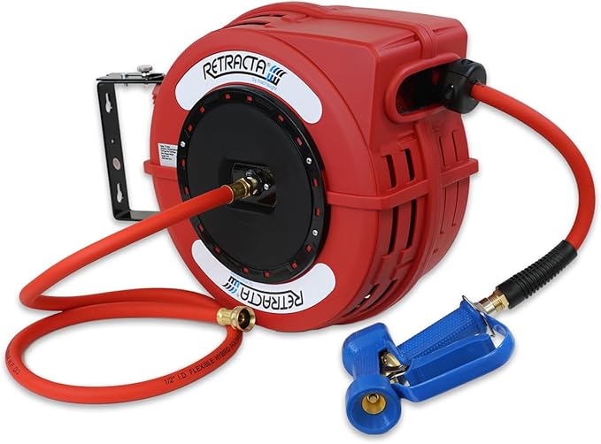 Macnaught C1 Retracta Heavy Duty 300 PSI Retractable Hose Reel For Hot/Cold Water Service - 1/2 inch x 40 ft High Temperature Hose rated to 176°F