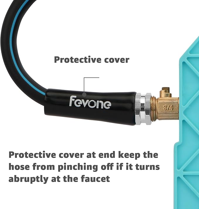 Fevone Garden Hose 100 ft., Lightweight Hybrid Water Hose, Flexible and Durable, Leak-Free Connections