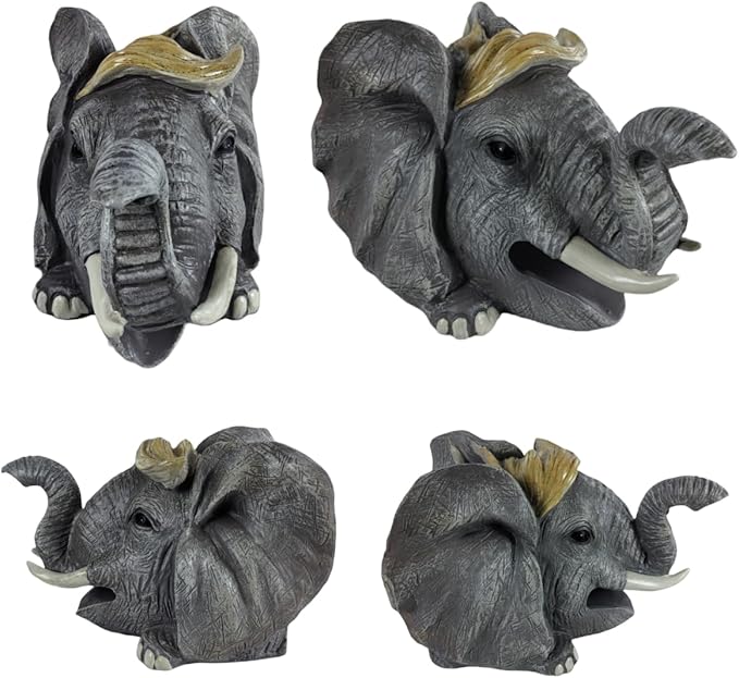 coolboy Elephant Statue Gutter Downspout Extension Decorative,Animal Garden Statue Outdoor Decor,3"×4" Rain Gutter Downspout Splash Block,Rain Downspout Diverter