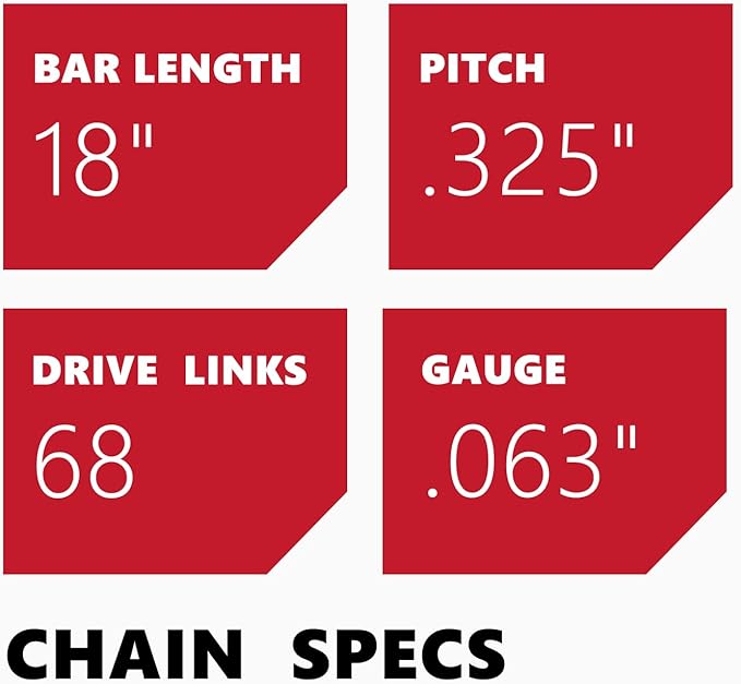 KAKEI Stihl Chainsaw Chain 18 Inch .325" Pitch .063" Gauge 68 Drive Links- 26RS 68 Fits Stihl (PRE 2023 .063" Gauge) 025, MS250, MS251, 3005 008 4717-36390050068, V68 (3 Chains) - Full Chisel