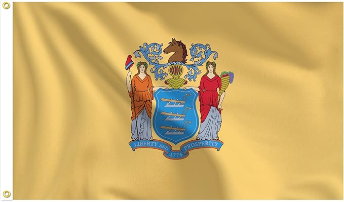 Bradford New Jersey Flag 3x5 ft Outdoor, Heavy Duty Double Sided New Jersey State NJ Flags, 3 Layers Vivid Color American Newjersey State Flag for Decoration