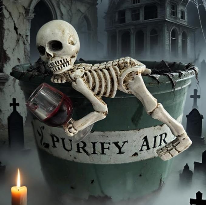 3 pieces Halloween skeleton flowerpot plant decoration, creepy Halloween statue skeleton suitable for flower, courtyard, lawn, cemetery decoration, haunted house props indoor/outdoor decoration