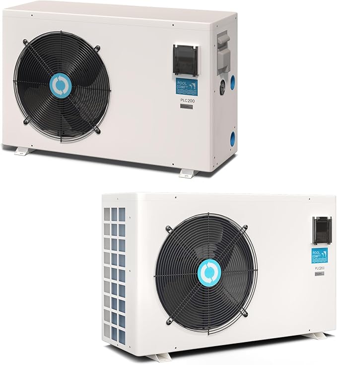 Max 90,000 BTU Swimming Pool Heat Pump, for Above and In Ground Pools Up to 15000gallons, 22KW Electric Pool Heaters PLC200, Inverter Heating System, High Efficiency, 208~230V/60Hz