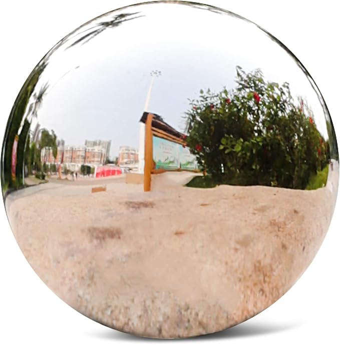 Stainless Steel Gazing Globe Mirror Ball (12inch,Silver)