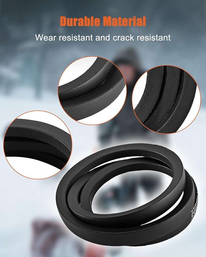 Snow Blower Belt 07200802 Compatible with Ariens Deluxe 24" and 28", HA-RAW Edge V-Belt, 2 Pack