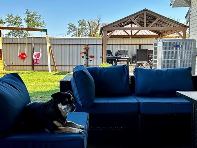 Domi 12’x14’ Hardtop Gazebo Outdoor Aluminum Gazebo with Galvanized Steel Gable Roof for Lawn and Garden(Wood-Looking)