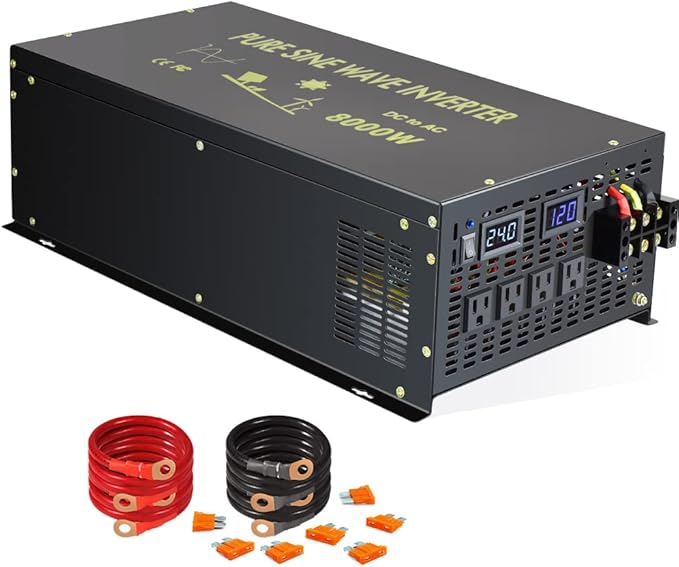 WZRELB 8000W 24VDC to 120VAC Pure Sine Wave Solar Power Inverter Homeuse Car Inverter