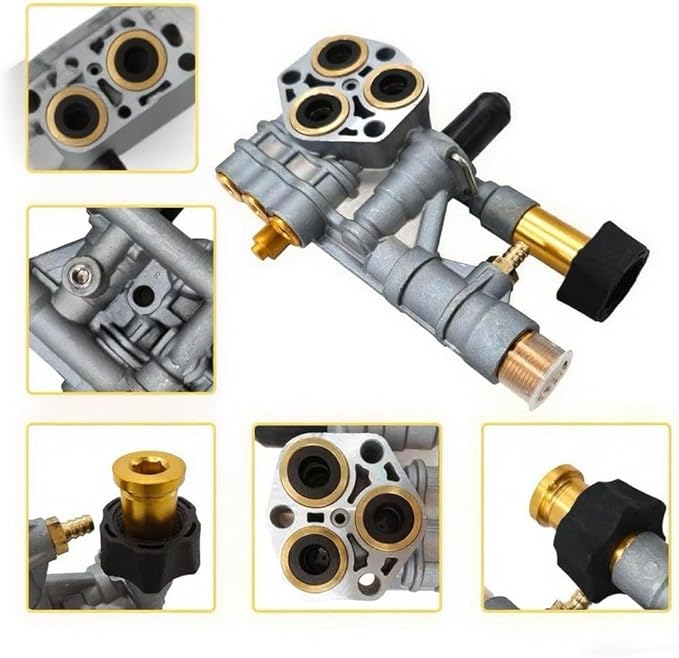 7108366 Pressure Washer Pump Manifold Replacement Kit for 510020 and 520006 Axial Cam Pressure Washer Pumps Compatible with Simpson Cleaning Manifold