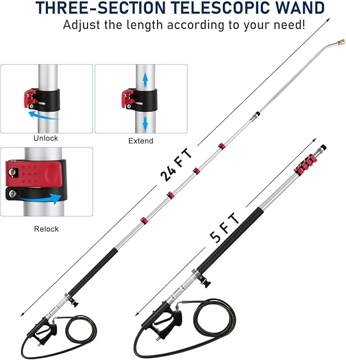 High Pressure Washer Nozzle Set, 7 Pieces Variable Speed Connection, High Pressure Washer Quick Nozzle, 1/4" Quick Connection, 4000 PSI (Washer Wand With 7 Nozzle)