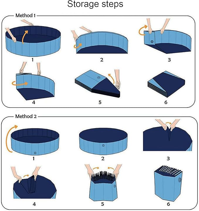 Foldable Pet Dog Kids Swimming Pool(40'' x 12''),Plastic Anti-Slip PVC Bathing Tub Swimming Pool Durable Fiberboard Kiddie Pool Blue