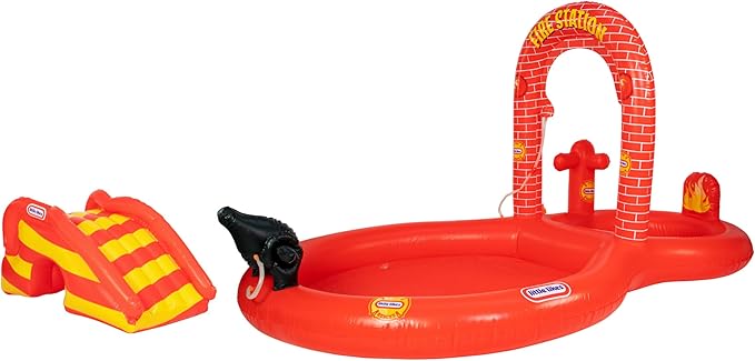 Little Tikes Fire House Adventure Inflatable Play Center Pool and Sprinkler.
