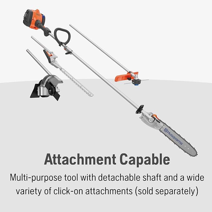 Husqvarna 122LKP Gas Pole Saw, Multi-Purpose Tool with Pole Saw Attachment, Equipped with X-CUT Chain, 12-foot Reach Cuts Limbs up to 8 Inches Thick, 21.7CC