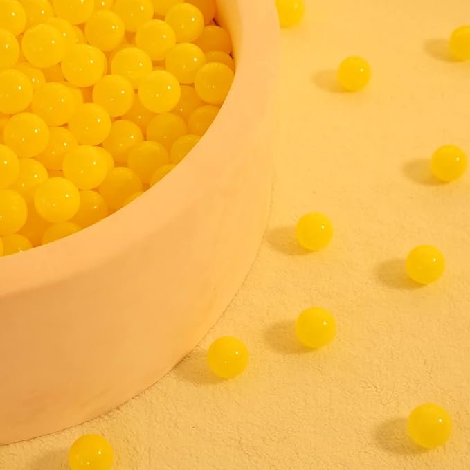 Ball Pit Balls for Kids, Plastic Refill 2.2 Inch Balls, 100 Pack, Bright Colors, Phthalate and BPA Free, Includes a Reusable Storage Bag with Zipper